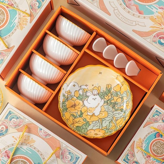 Sourvenir set mangkok keramik jepang premium peralatan makan porselen