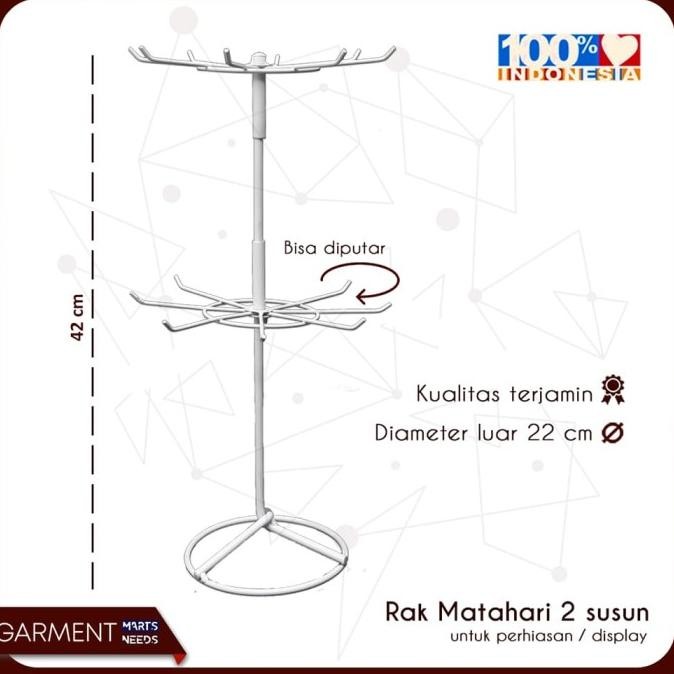 rak display matahari putar 2 susun gantungan perhiasan & aksesoris HP Asli