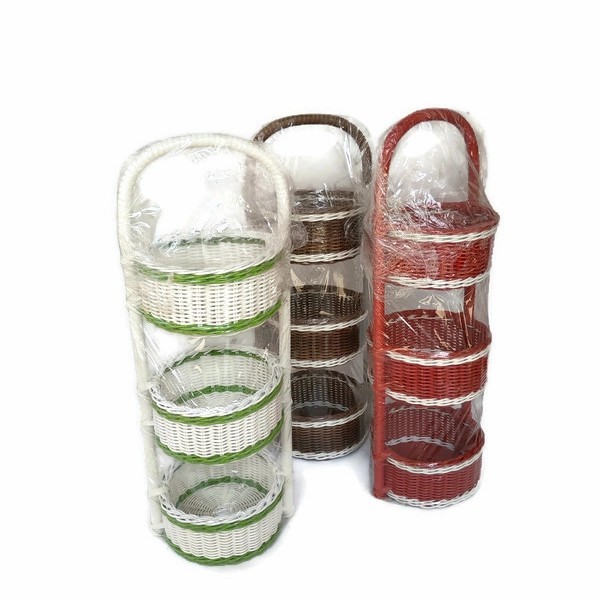 

FREE ONGKIR Rak bumbu dapur susun / rak rotan sintetis serbaguna / rak make up