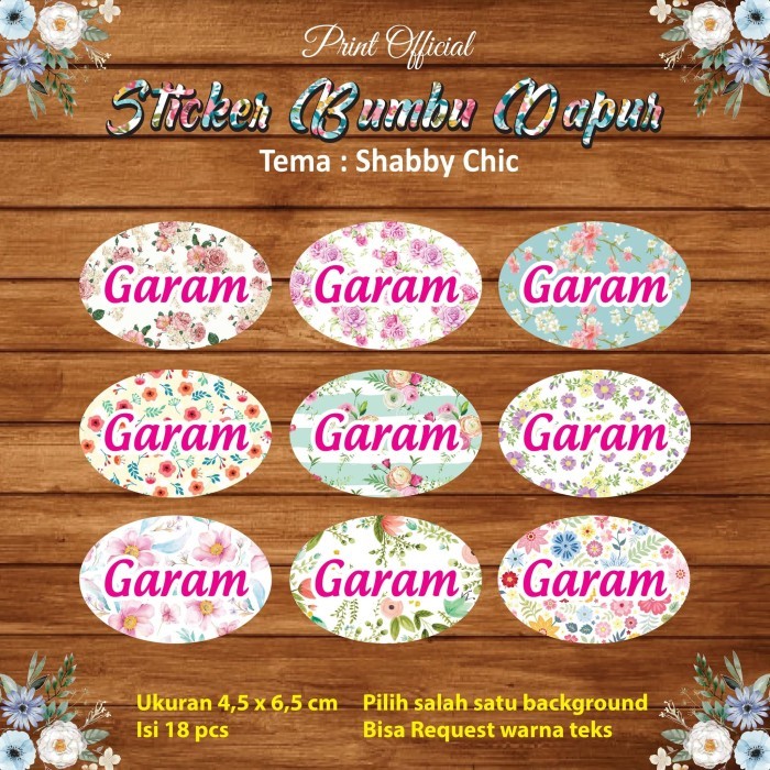

BOOM SALE Stiker bumbu dapur waterproof tema shabby chic