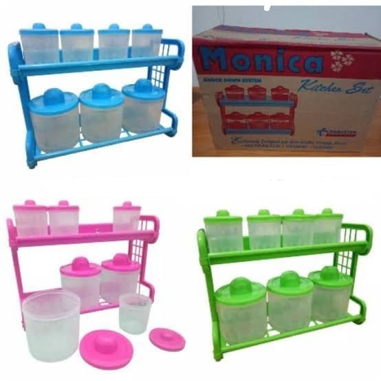 

CUCI GUDANG KITCHEN SET BUMBU DAPUR RAINBOW MONICA / MONICA DENGAN STIKER NAMA BUMBU / KITCHEN SET
