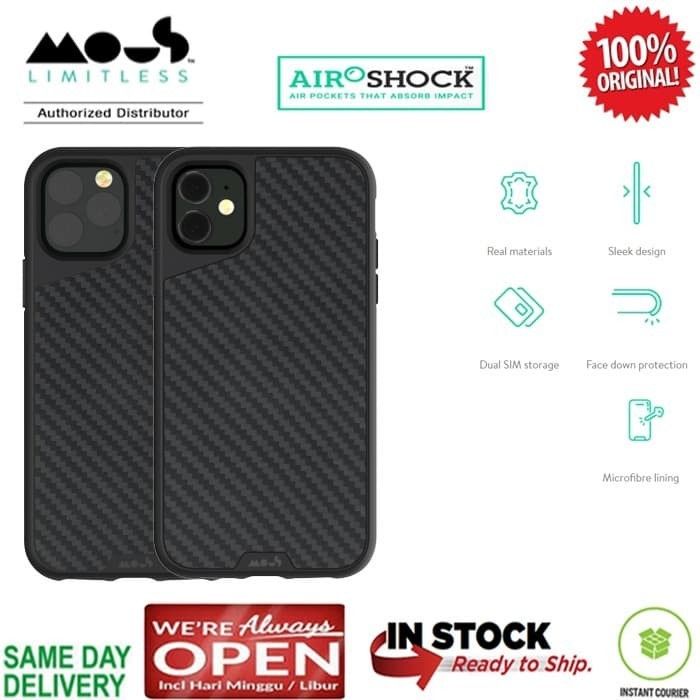 Best Seller Iphone 11 / 11 Pro / 11 Pro Max Case Original Mous Aramax (Realcarbon)