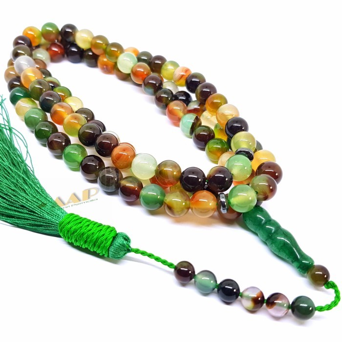 Terbaru Tasbih Batu Akik Pancawarna 99 Butir Tasbih Batu Natural Alam