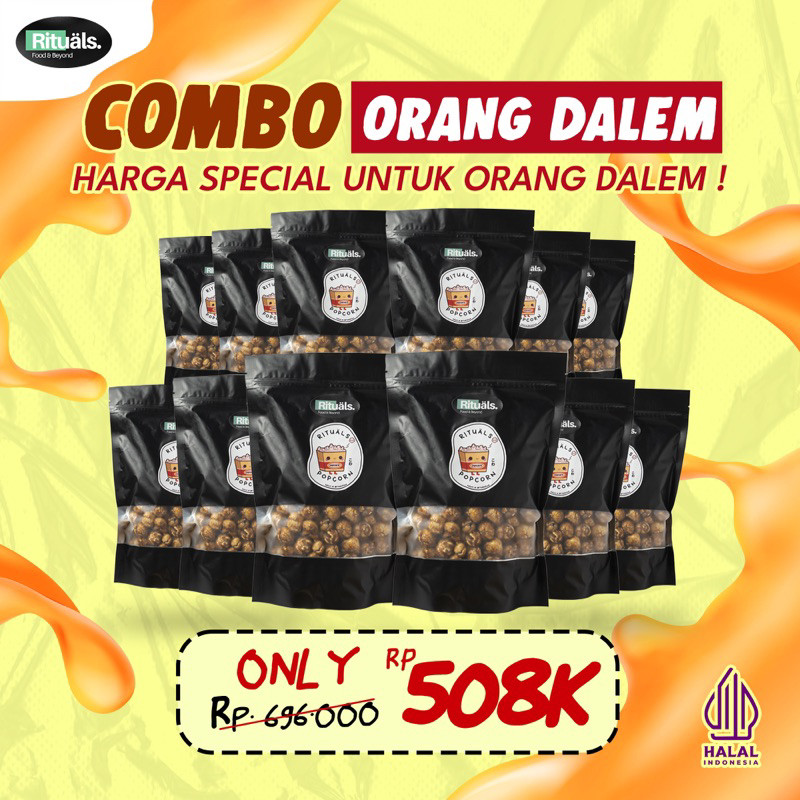 

[Combo Orang Dalem] 12 Bungkus Rituals Popcorn Caramel Large - Homemade by Willy Kun