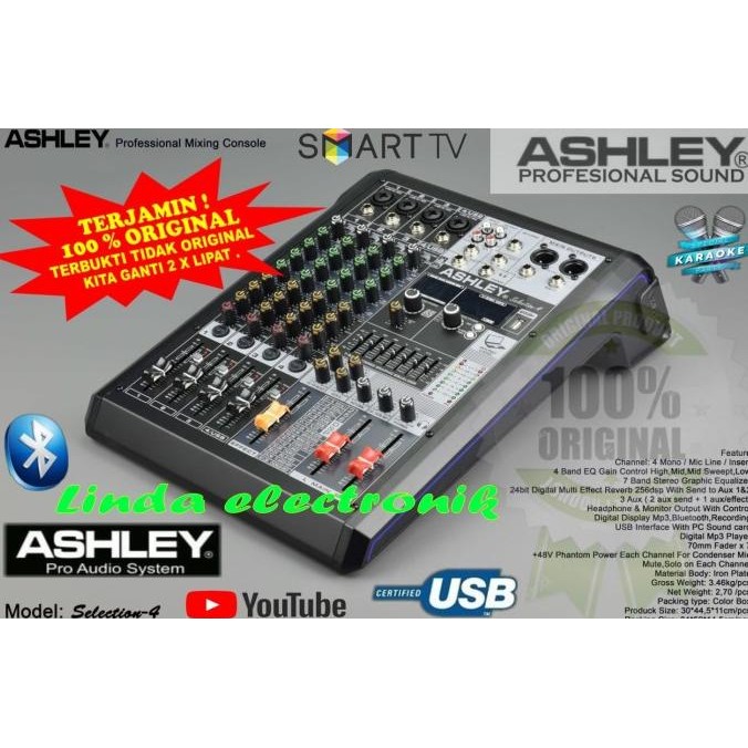 mixer ashley selection 4 ORYGINAL 4 channel ashley selection4 Termurah