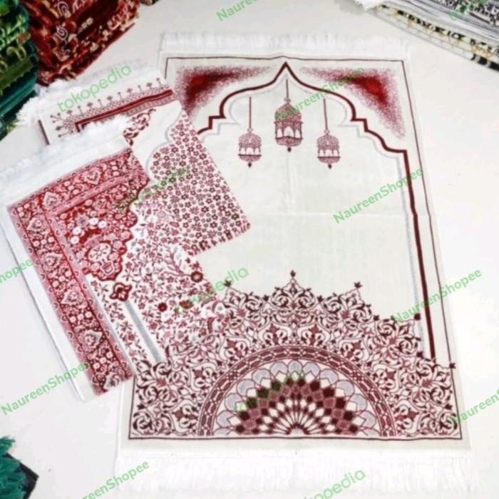 sajadah turki bulu tebal / sajadah turki putih almas exclusive lembut dan halus