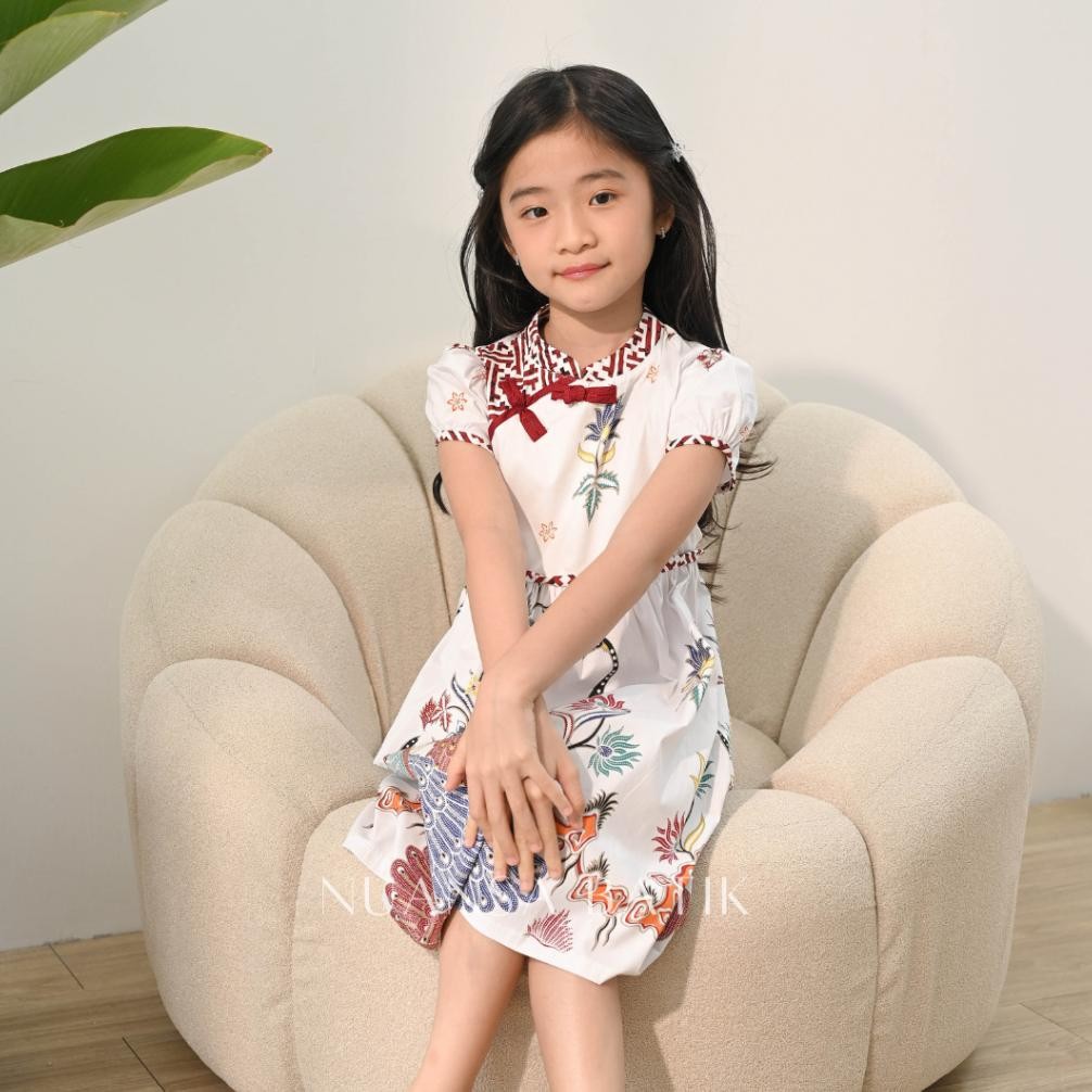 CR - Nuansa Batik Dress Batik Cheongsam Anak Bahan Katun Stretch TERLARIS
