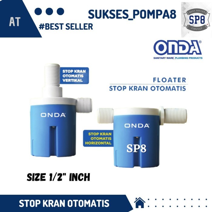 Stop Kran Otomatis ONDA / Pelampung Otomatis 1/2" Inch
