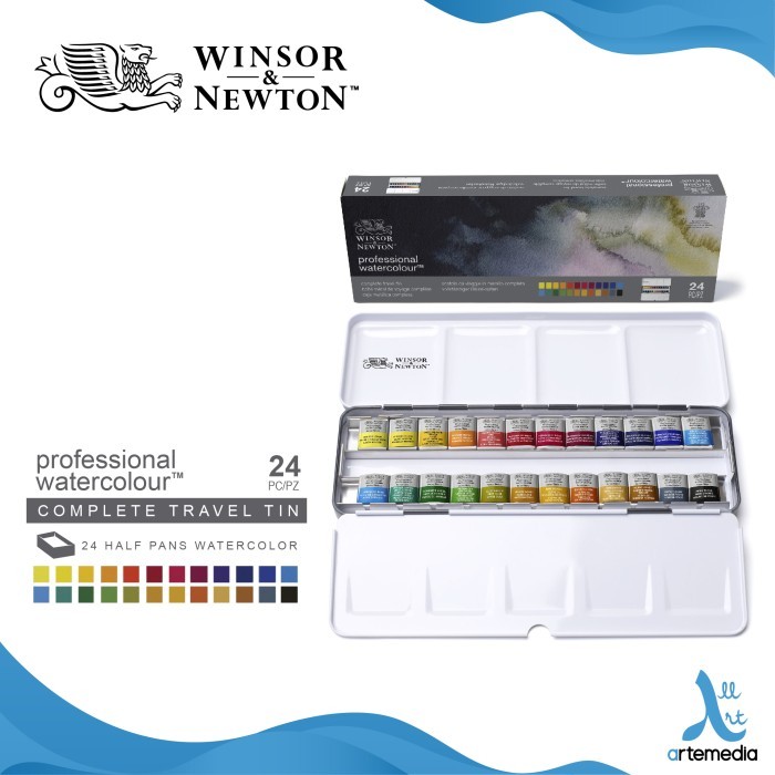 

TERBARU Cat Air Winsor & Newton Professional 24 Half Pan Metal Box Watercolor HOT SALE!