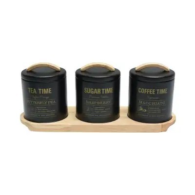 Set Toples Teh-Wadah Gula-Tempat Kopi-Stoples