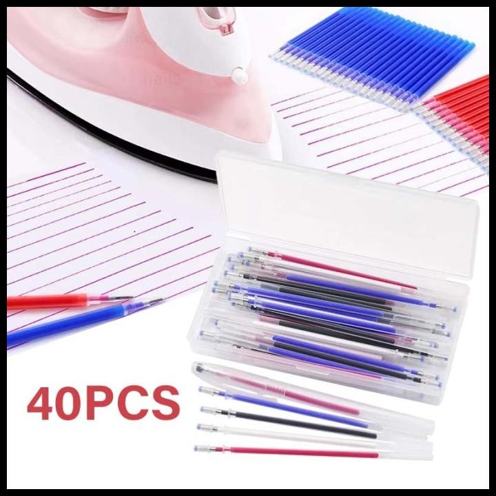 

40pcs Heat Erasable Pen Spidol Jahit Kain Pen Penanda Kain Pen Pola Universal Pulpen Pola Pen Penanda Kain Pulpen Jahit