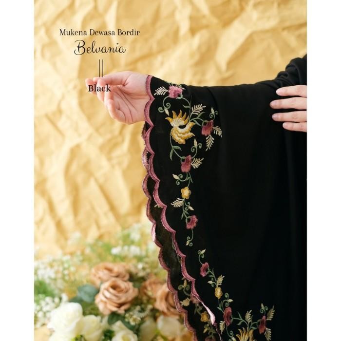 Mukena dewasa Bordir mewah rayon premium jumbo / mukena putih BELVANIA lembut premium