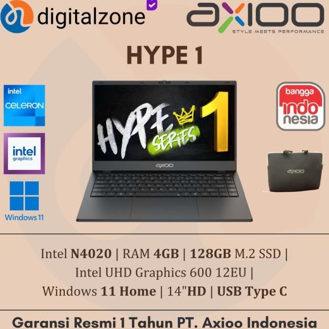 Laptop Axioo Mybook Hype 1 N4020 4Gb 128Gb 14Fhd Win11
