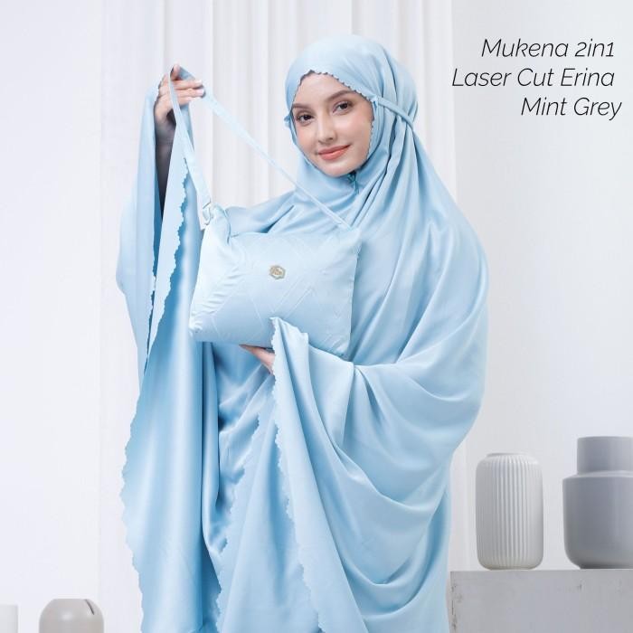 MUKENA DEWASA 2 IN 1 LASER CUT ERINA lembut premium