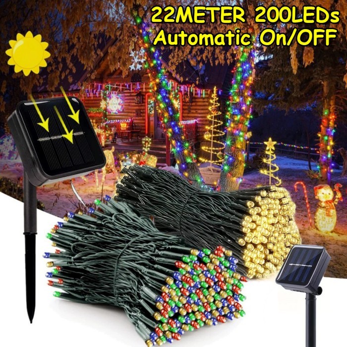 BERKUALITAS Lampu Taman Solar Cell Lampu Hias 17 Agustusan Kelap Kelip Tenaga Surya Lampu Natal