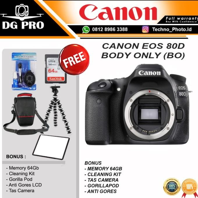 Canon Eos 80D Body Only - Kamera Dslr Canon Eos 80D Bo