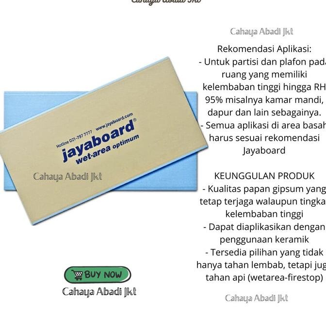 Baru Gipsum Jayaboard | Gypsum Jayaboard Water Resistant 9Mm