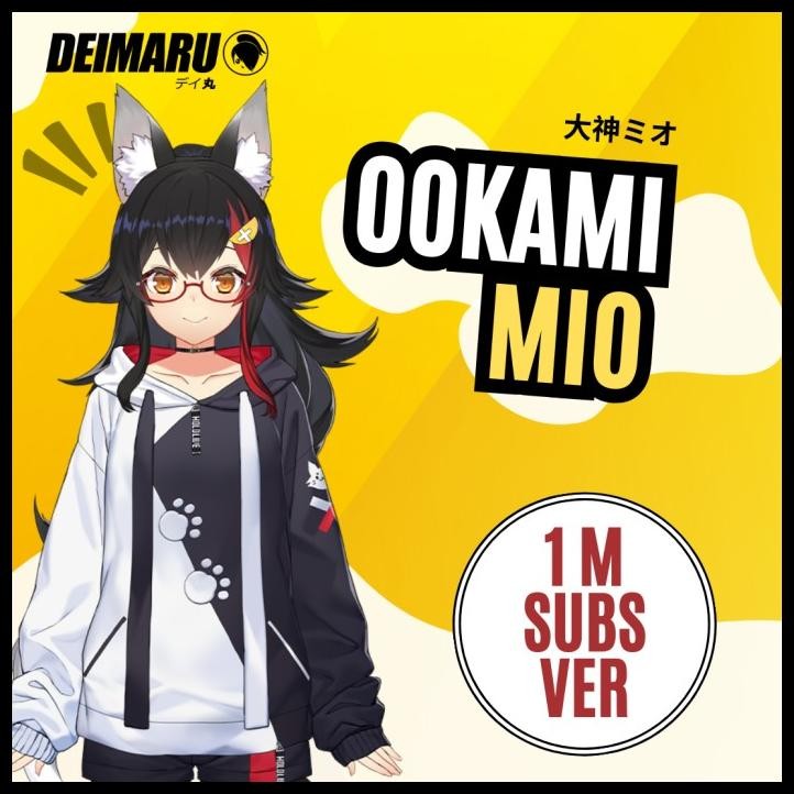 terbaru jaket cosplay hoodie ookami mio hololive 1 million subs anime unisex best seller