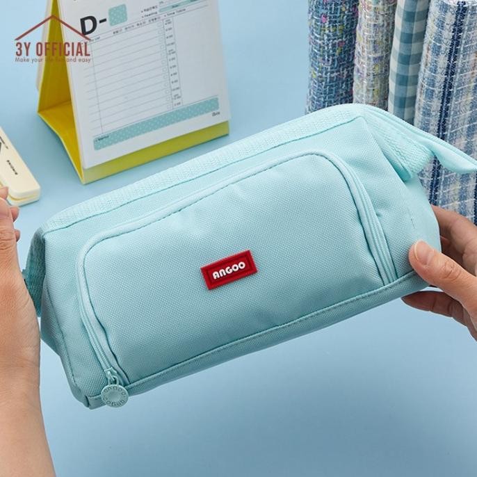 

3Y Angoo Double Layer Macaron Kotak Pensil Kapasitas Besar Pencil Case Original Dan Terpercaya