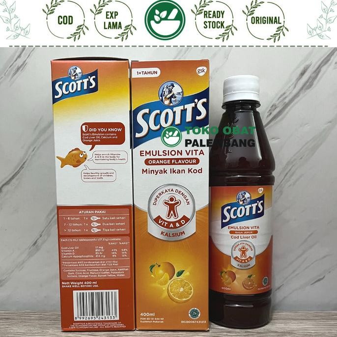 

SALE! SCOTT EMULSION JERUK 400ML VITA COD LIVER OIL SCOT EMULSION SCOTT'S