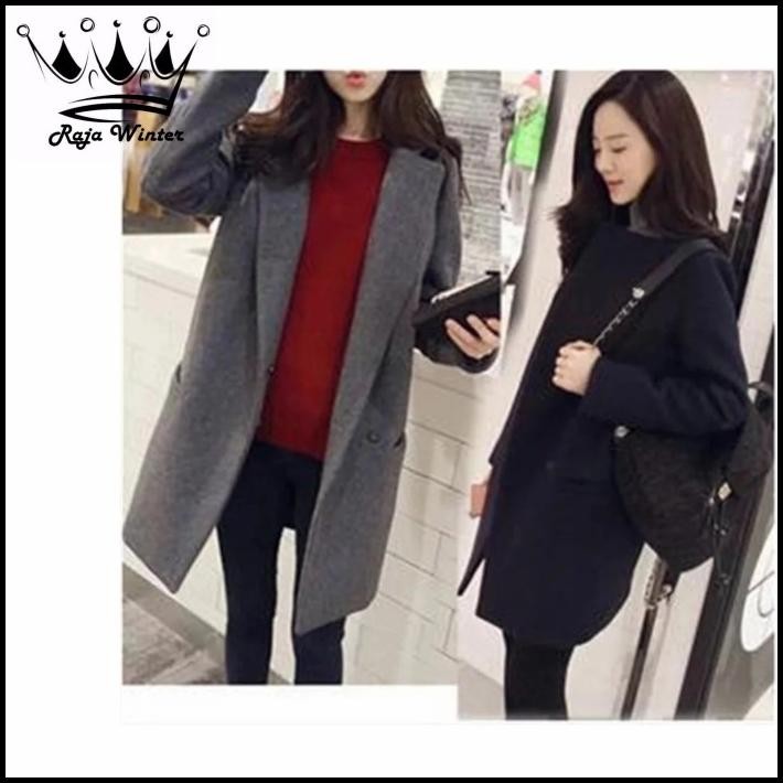 terbaru coat long korea wanita musim dingin import promo
