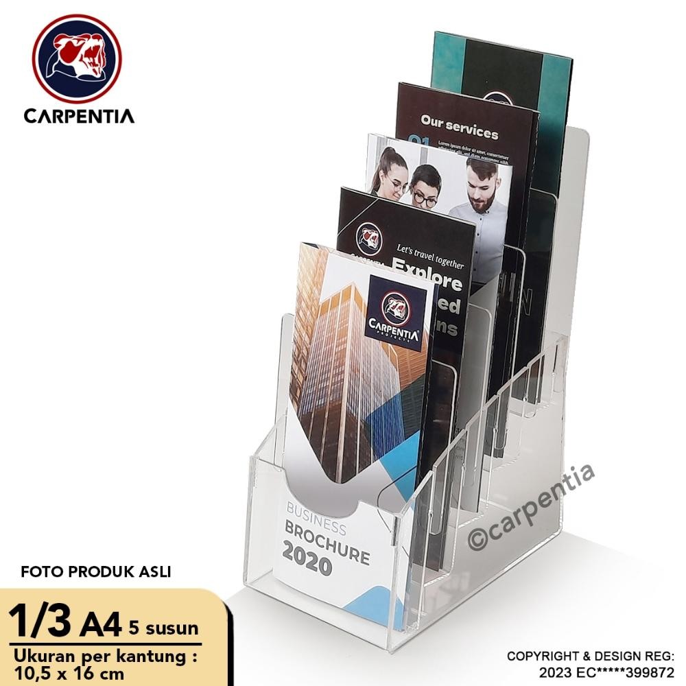

DESPO CAENTIA TEMPAT BROSUR AKRILIK 5 TINGKAT [ 1/3 A4 - A6 ] DISPLAY TIPE E 5 SUSUN