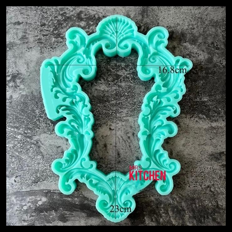 

terbaru !!! cetakan silikon figura vintage relief frame decor xl silicone mold ready