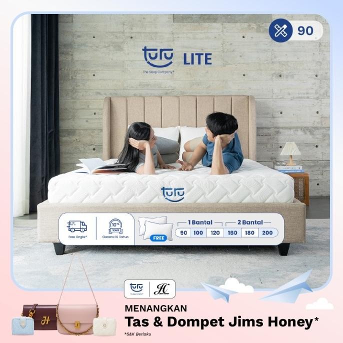 Kasur High Support Foam Turu Lite Ukuran 90X200 (Single) Free Bantal