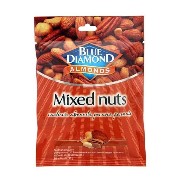 

Blue Diamond Roasted Mixed Nuts 30 Gr Kacang Campur Sangrai Blue Diamond Mixed Nuts Almonds 30g