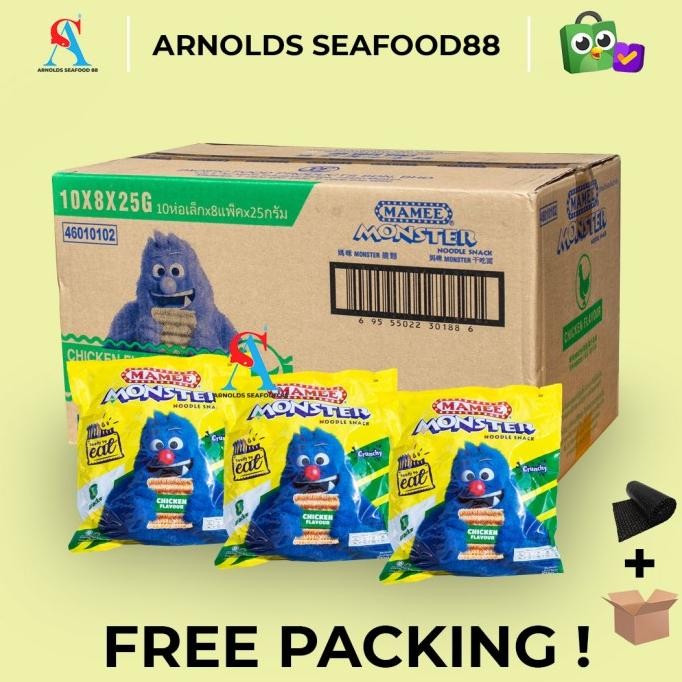 

trius mamee monster chicken / mamee snack noodle / per dus isi 10 pcs - 200g