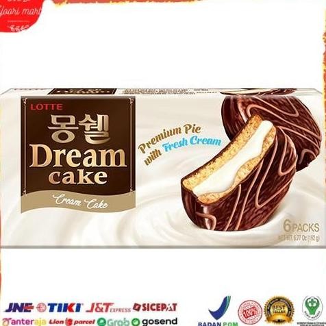 

trius lotte dream moncher cream cake makanan calan korea import enak 192gr