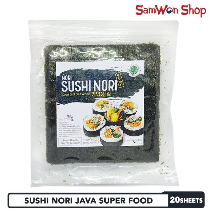 

trius sushi nori java super food 20 sheets roasted seaweed rumput laut
