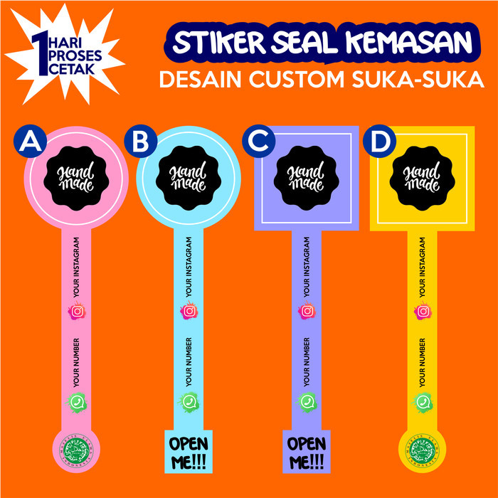 Stiker Seal Label Kemasan Anti Air Custom Makanan atau Minuman