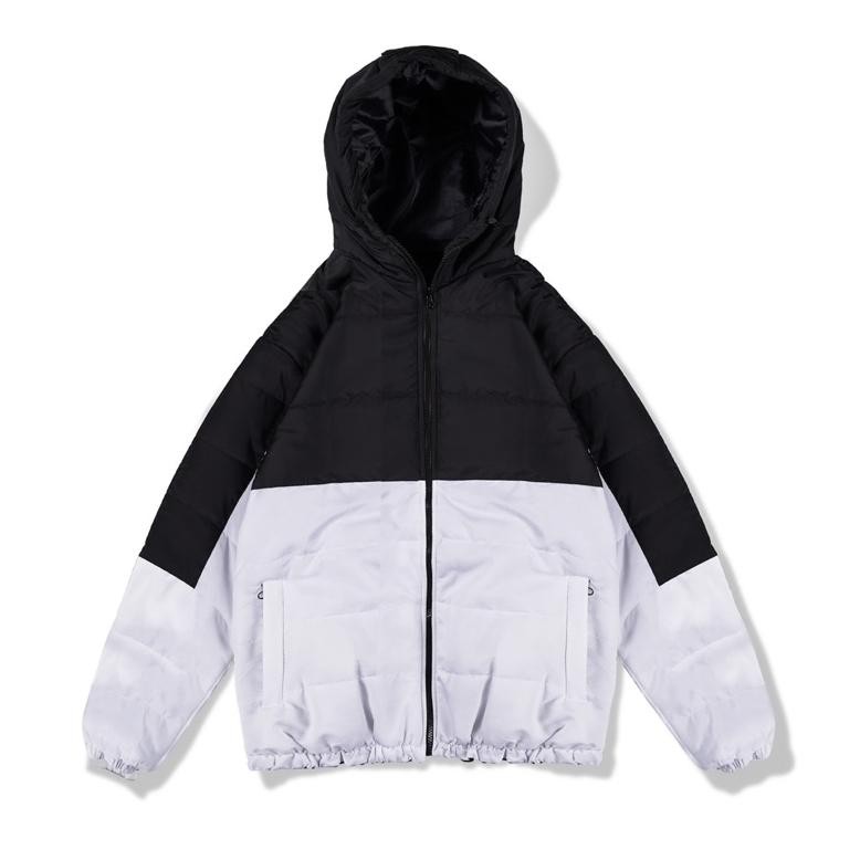 COD Jaket Puffer Hoodie Kombinasi Motif Distro TNA in-129