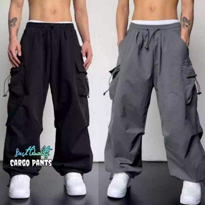 Celana cargo panjang pria oversize korean style | Celana cargo unisex highwaist korean style