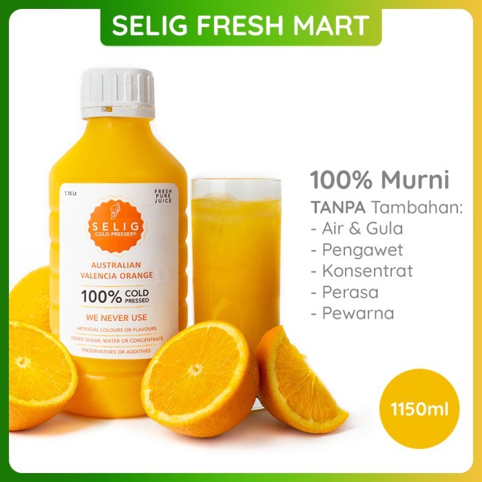

COLD PRESSED JUICE 100% ORANGE JUS BUAH JERUK 1150ML SELIG FRESH MART