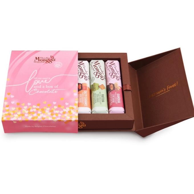 

Valentine Chocolate Gift Box 6x40gr Bars l Cokelat Monggo AS99