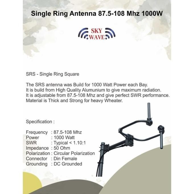 Single Ring Antena untuk FM Pemancar 1000 Watt 87.5-108 Mhz