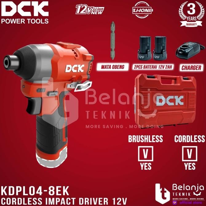 DCK Brushless Impact Driver Cordless 12V KDPL04-8EK Bor Obeng KDPL 04