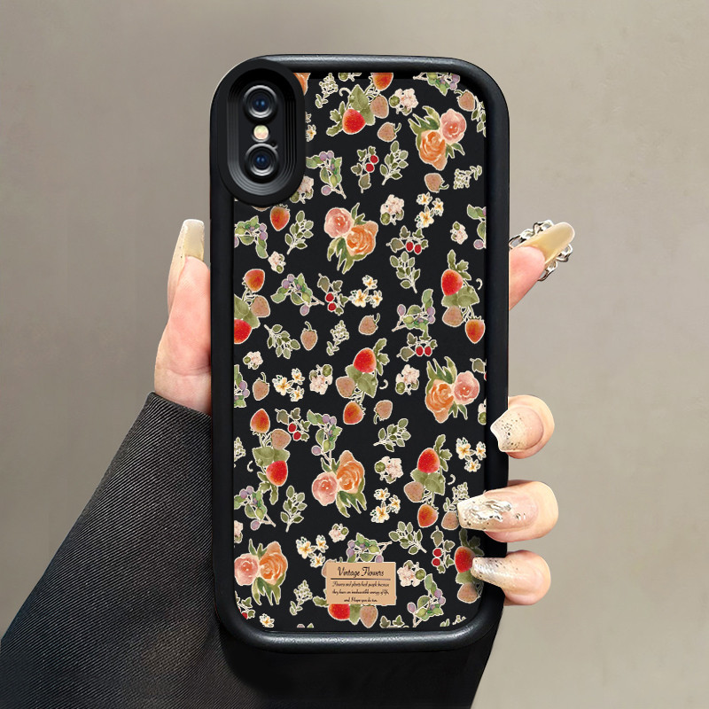 Casing Hp iPhone X Xr Xs Max Case Casing Softcase layar penuh motif bunga kecil HP Kesing baru pelin