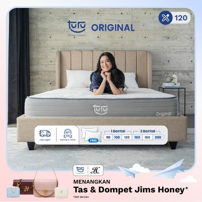 Kasur Pocket Spring Bed Turu Original Uk. 120X200 (Double) Free Bantal