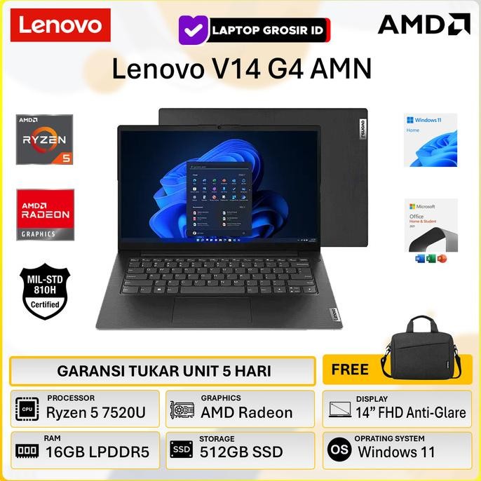 Lenovo V14 G4 Amn Ryzen 5 7520U 16Gb 1Tbssd Windows 11 Pro 14"Fhd