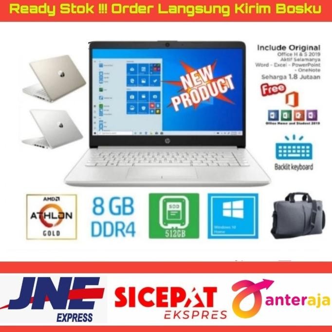 Laptop Hp 14S Athlon Gold 3150U-8Gb-Ssd 512Gb-Win10-Ohs Keyboard Nyala