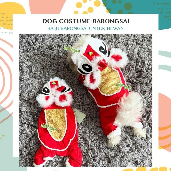 Hellopaws Dog Costume Barongsai - Baju Imlek Hewan Anjing Kucing
