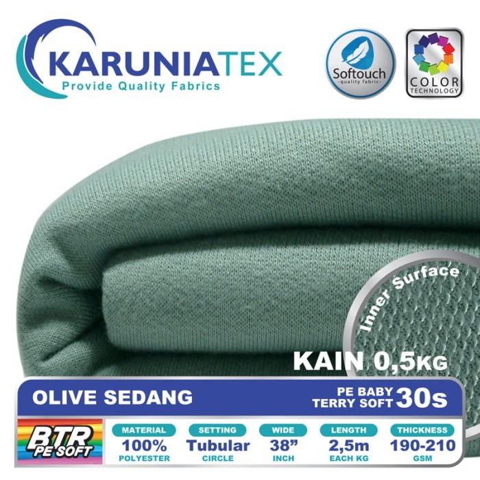 

Bahan Baby Terry PE Soft 30s 0,5Kg Olive Sedang Karunia Textile