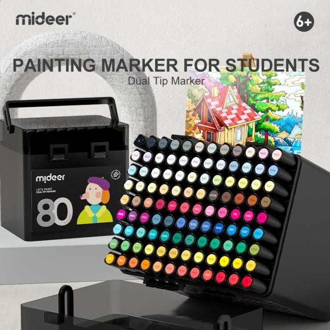 

Mideer Oil-Based DUAL TIP MARKER Perlengkapan Mewarnai Anak
