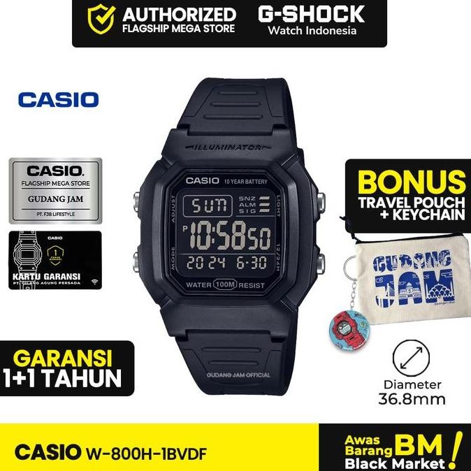 Casio W-800H-1Bvdf | Jam Tangan Pria Cowok | Digital | Anti Air | Original | Casio Watches | W 800H 