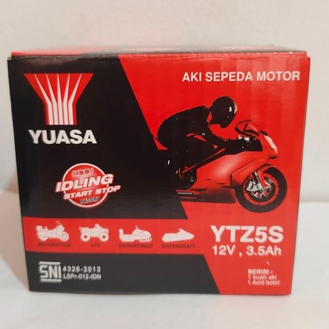 Aki Motor Shogun 125, Supra X 125, Skywave, Nvl Yuasa Ytz5S Aki Kering