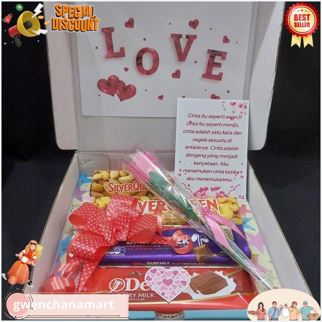 

Hampers Snack Kado Bingkisan Hadiah Parcel Coklat Valentine 1-6 Bisa Cod