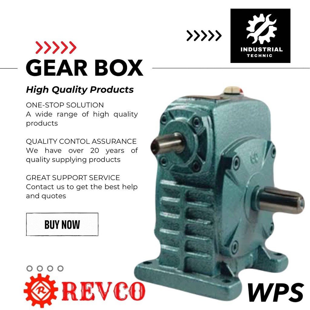 GEAR BOX REVCO WPS 100 WORM GEAR REDUCER RATIO 1:10-60/ GEARBOX WPA/ GEARBOX SPEED REDUCER WPA/ GEAR